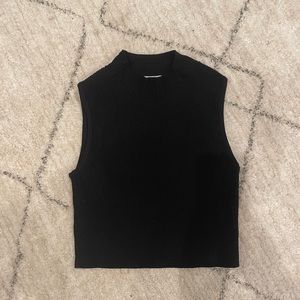 Babaton sculpt mock neck cropped tank